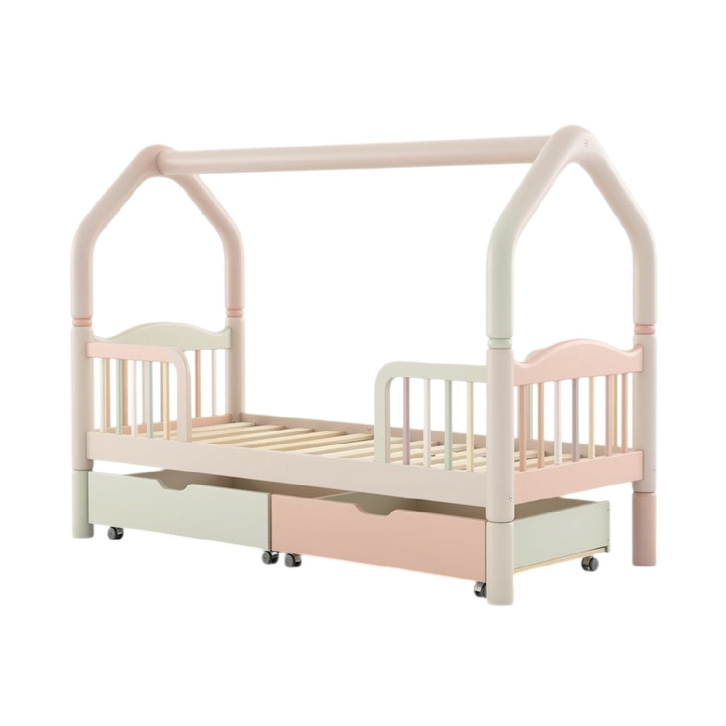 **Technische titel in het Nederlands: Kinderbed met opberglades en veilige, afgeronde hoeken**